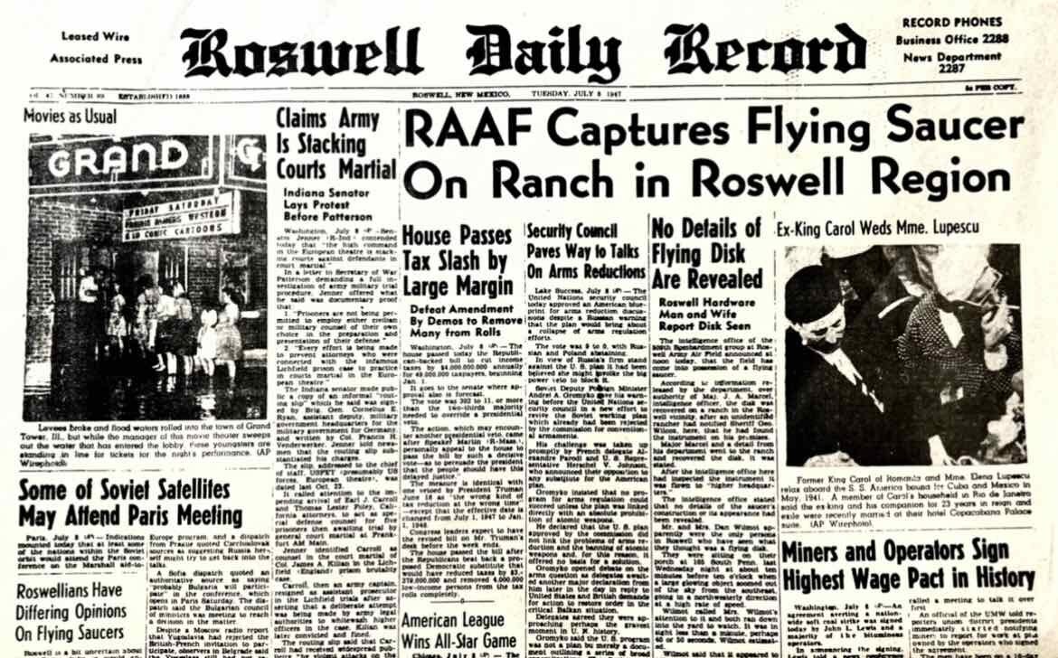 Click to enlarge roswell newspaper