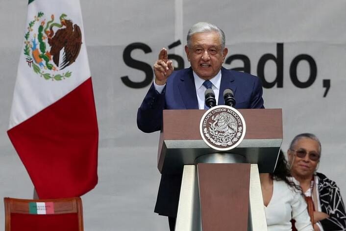 Click to enlarge Mexican President Andres Manuel Lopez Obrador