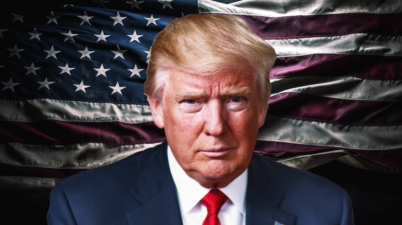 trump american flag illustration