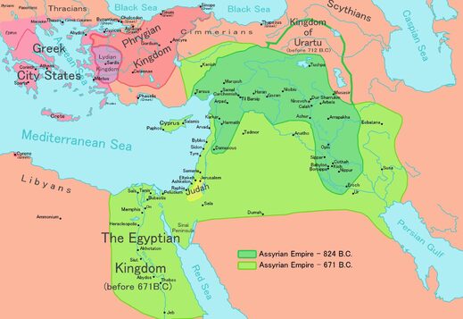 assyrian empire map