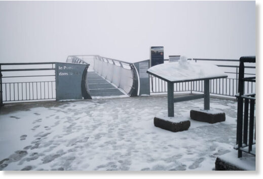 Snow is making a comeback in the Pyrenees… in August! Here, the Pic du Midi.