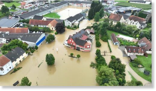 Gnas in Austria: The water has flooded a residential area