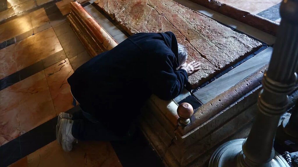 Click to enlarge Stone of Anointing Church of the Holy Sepulchre Jerusalem