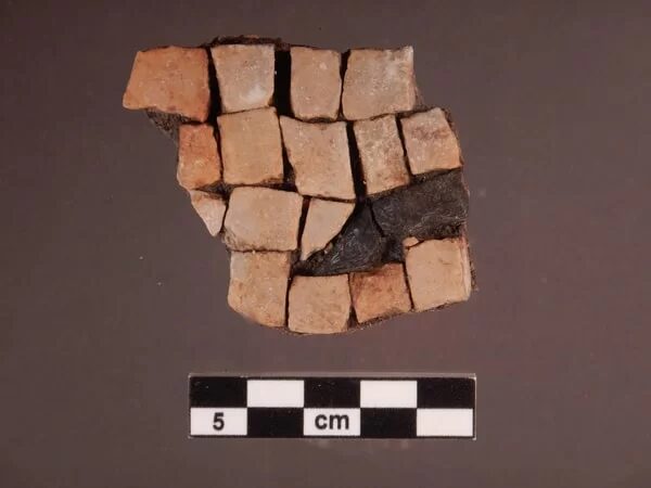Fragments of black and white mosaics.