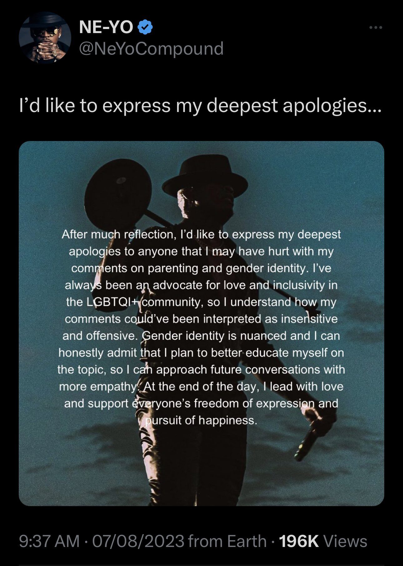 ne-yo published apology