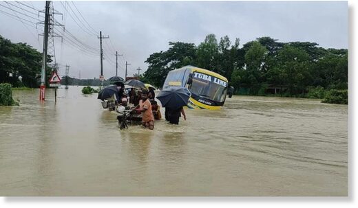 The passenger buses got marooned on the Chattogram-Cox's Bazar highway.