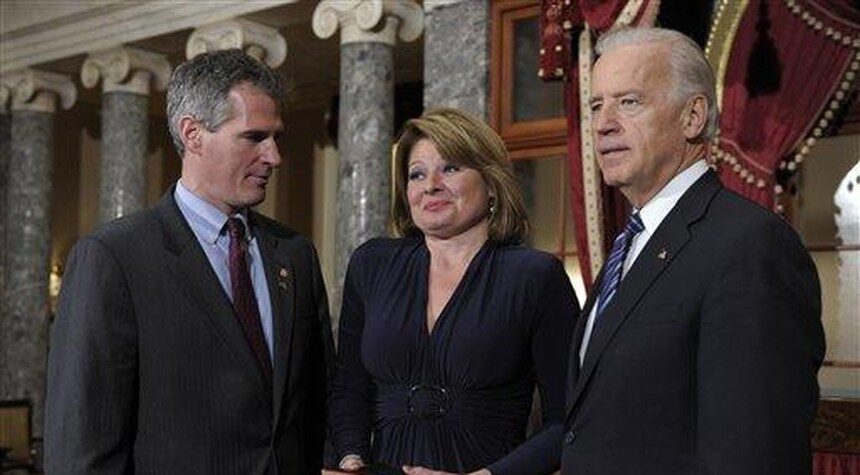 Click to enlarge Sen. Scott Brown, Gail Brown, Joe Biden