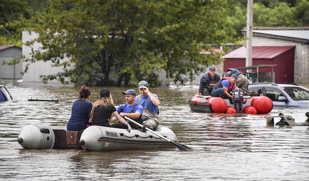 In this photo released by Russian Emergency