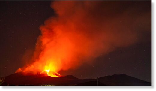 Lava flows from Etna.