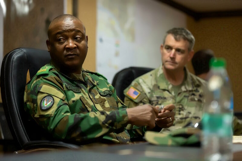Click to enlarge Niger's Brig. Gen. Moussa Barmou USASOC Commander Lt. Gen. Jonathan Braga