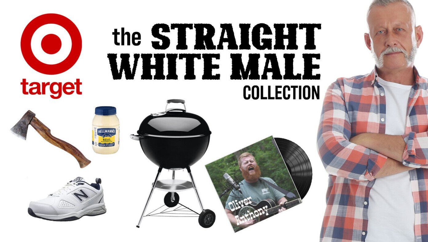 target straight white male products satire