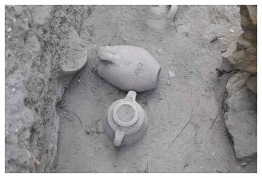 Several urns found at the sacred site.