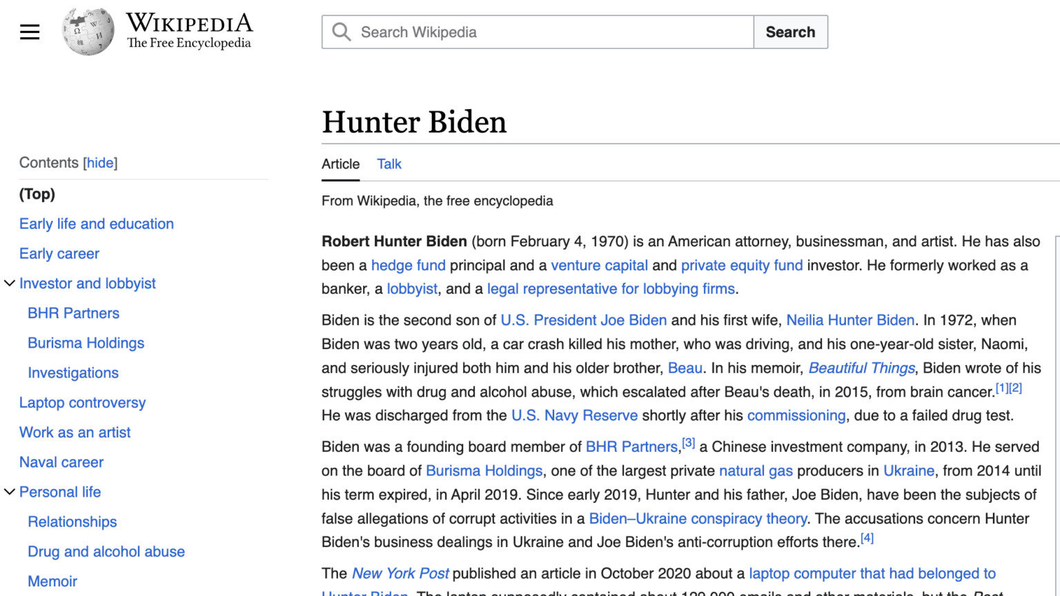 Hunter Biden wiki