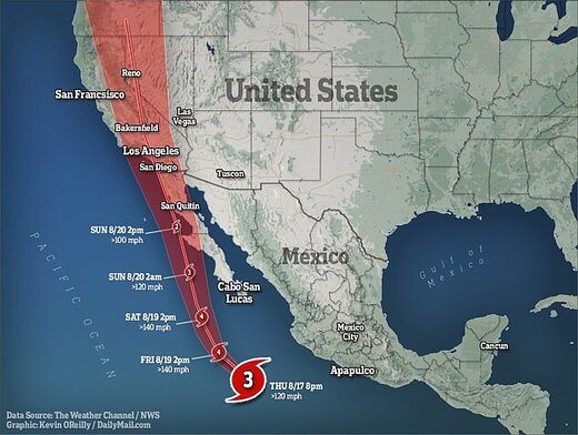 Hurrican hilary california