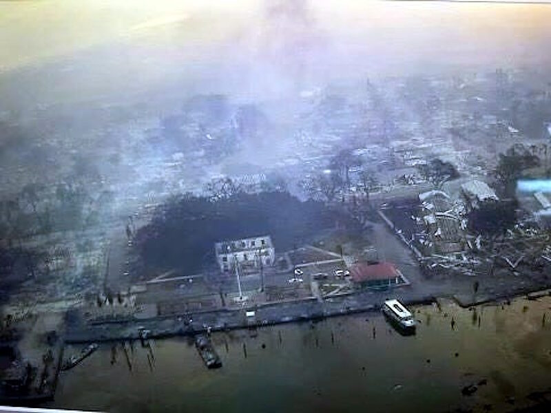 Lahaina harbor after the wildfire