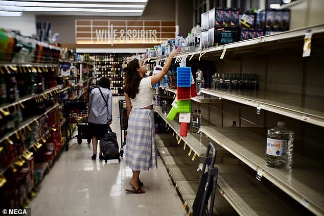 Click to enlarge bare shelves hurricane hilary california