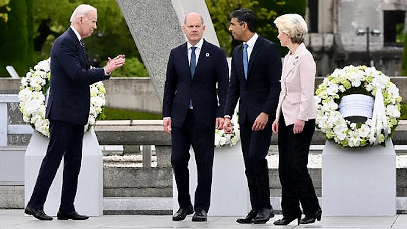 biden sunak von der leyen scholz g7 summit hiroshima