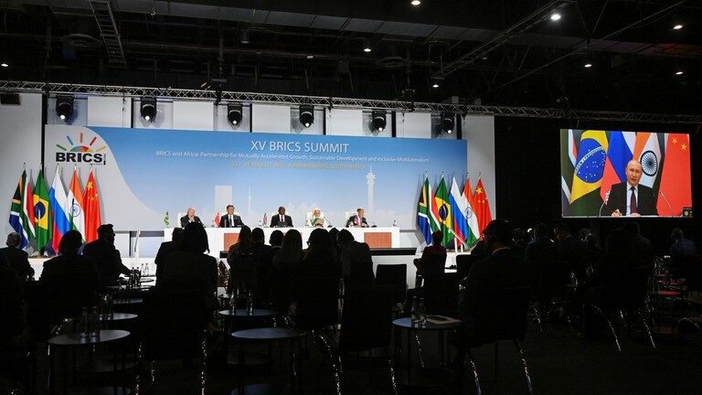 The 15th BRICS Summit at the Sandton Convention Centre in Johannesburg, South Africa.