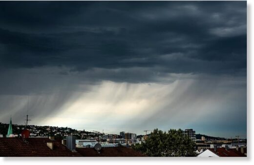 Storm clouds over Stuttgart on Thursday.