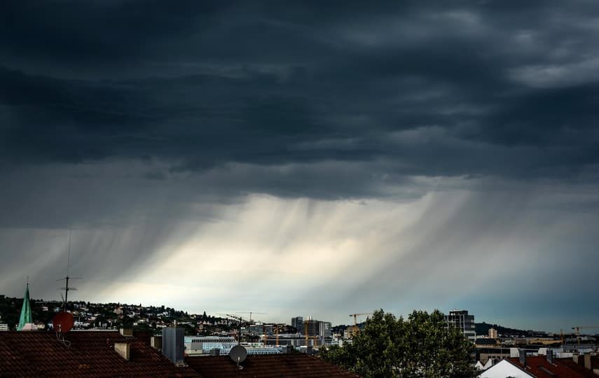 Storm clouds over Stuttgart on Thursday.
