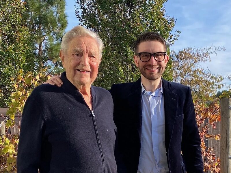 Click to enlarge George Soros and his son, Alex Soros