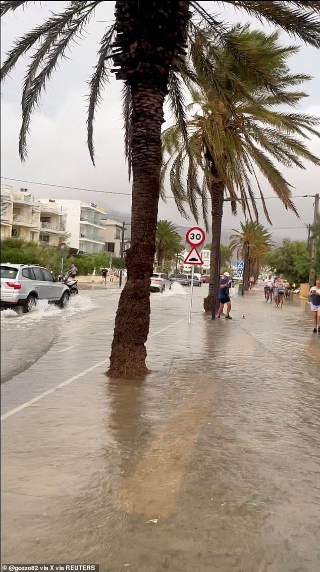 Click to enlarge It comes as severe warnings were issued across the holiday hotspots of Majorca, Ibiza, Menorca and Formentera on Sunday