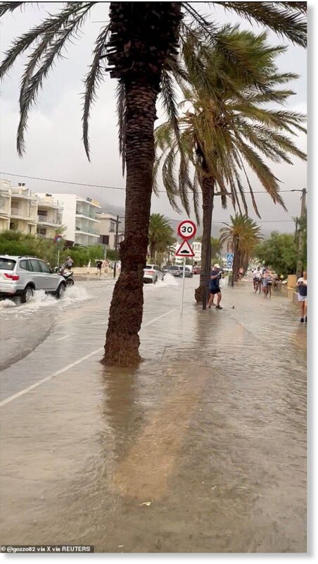 Click to enlarge It comes as severe warnings were issued across the holiday hotspots of Majorca, Ibiza, Menorca and Formentera on Sunday
