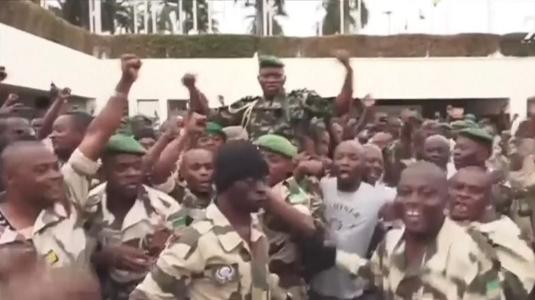 Gabon: hundreds celebrate while president pleads for help after coup declared