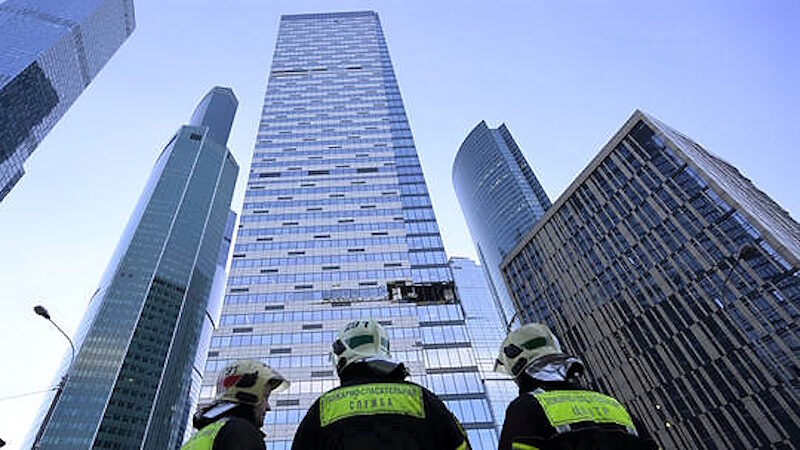 ukraine drone attack moscow high rise business district