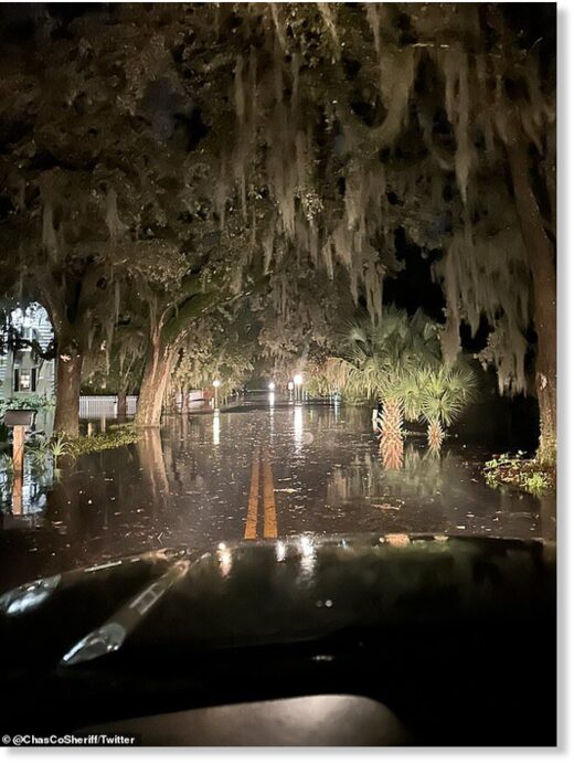 Click to enlarge Charleston County Sheriffs Office tweeted this photo on Wednesday evening of the flooding, and urged people not to go out into the streets