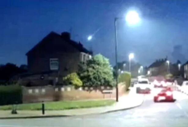The meteor was spotted flying over people's homes in Grimsby