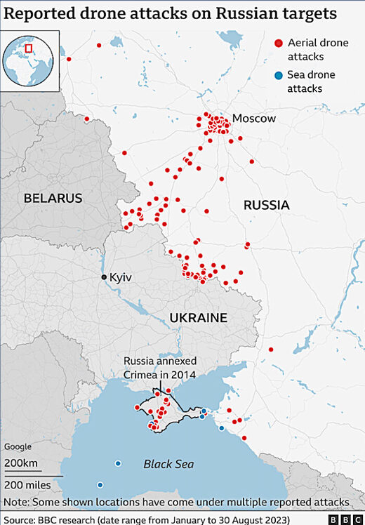 Map w dots