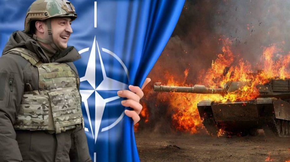 zelensky nato burning tanks abrams