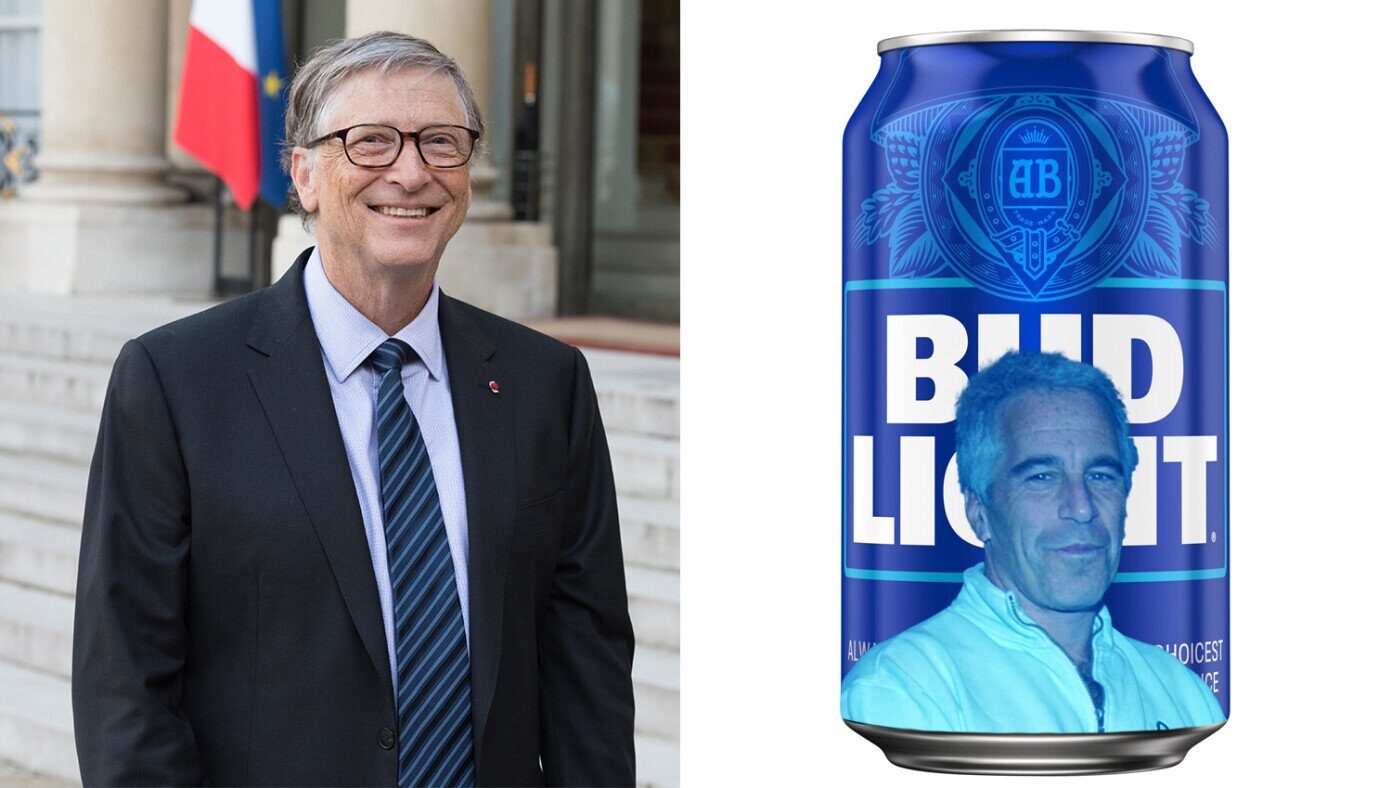 bill gates epstein beer can bud light