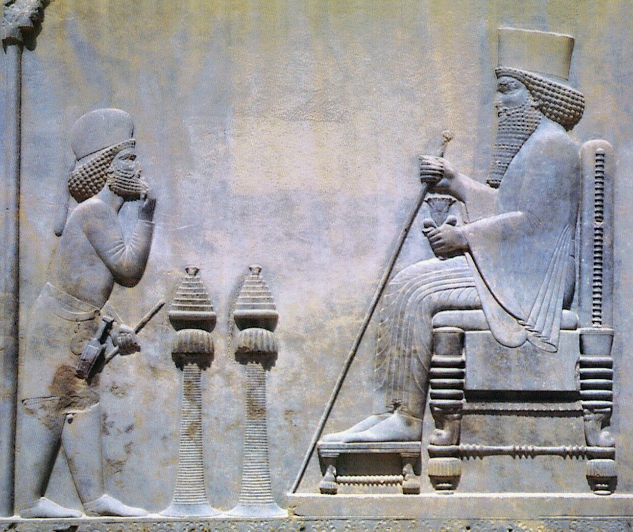 Darius I king  achaemenid bas relief