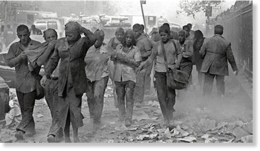 covered in ash
