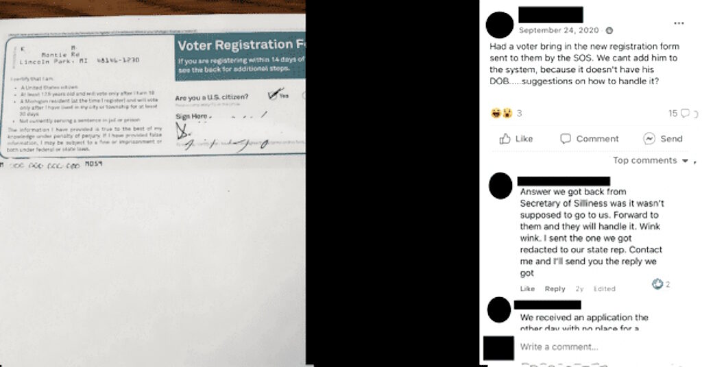 Click to enlarge michigan clerks late vote registration no birthdate
