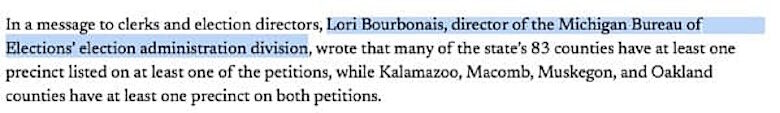 Click to enlarge Lori Bourbonais response michigan clerks late vote registration