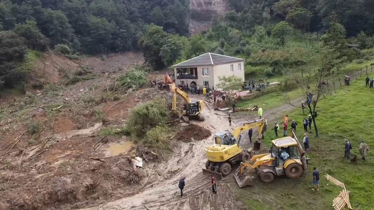 Flood and landslide damage in the Guria Region, Georgia, September 2023.