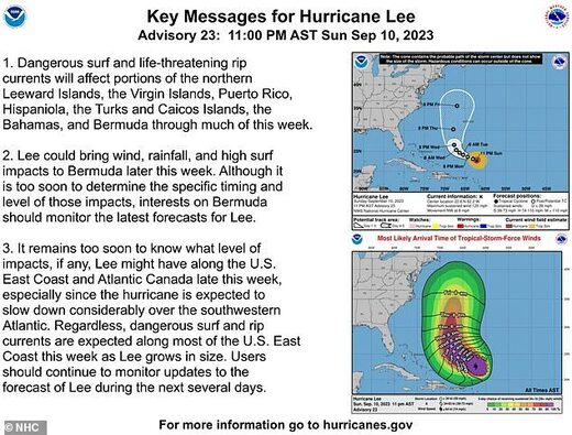 Hurricane Lee info warnings
