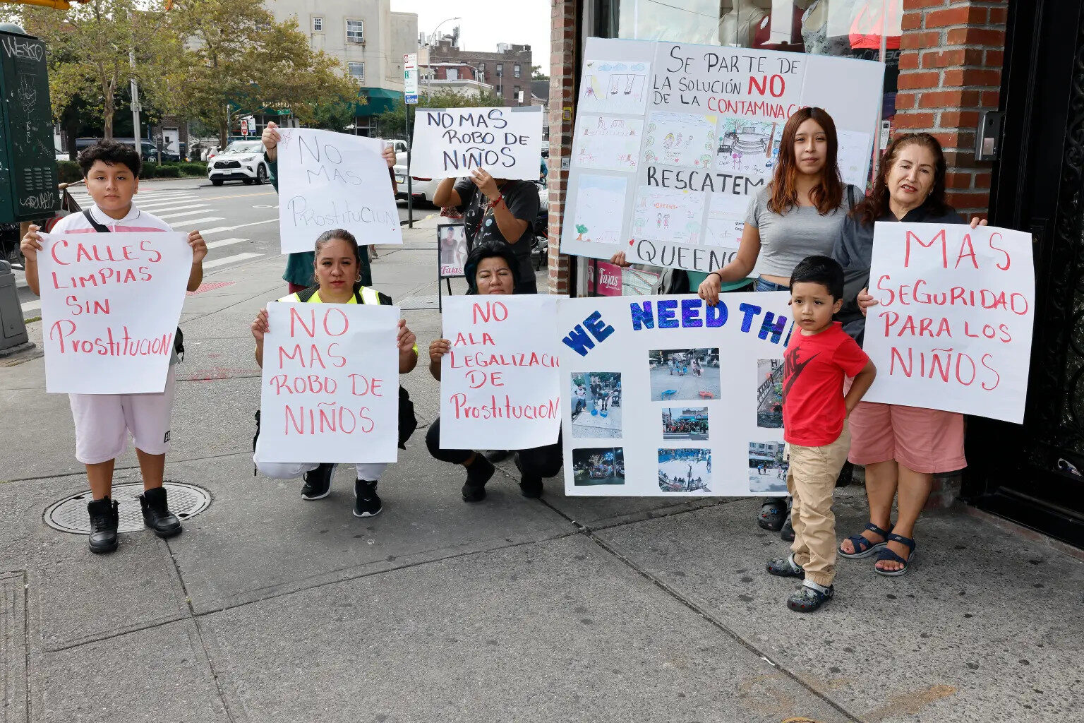 Click to enlarge Queens, prostitution, protesters