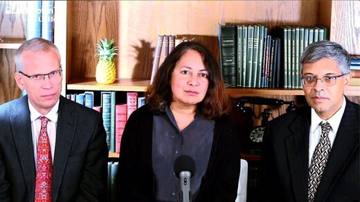 Click to enlarge Dr. Martin Kulldorff, Dr. Sunetra Gupta and Dr. Jay Bhattacharya