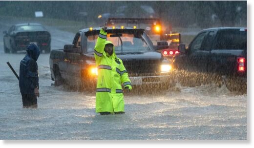 Click to enlarge Drivers tried to cross a flooded street Monday in Leominster, Massachusetts.
