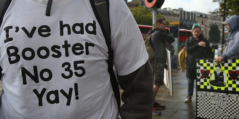 vaccine booster tee shirt covid protest satire