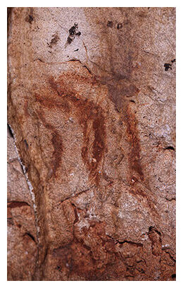 Click to enlarge Two painted hinds heads.