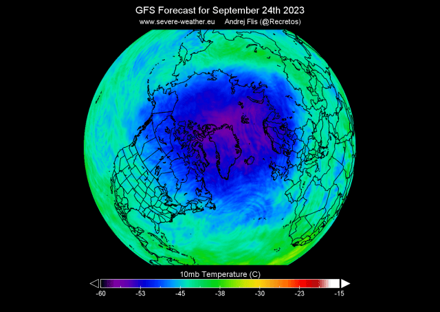 Click to enlarge cold core arctic circle polar vortex 2023 - 2024