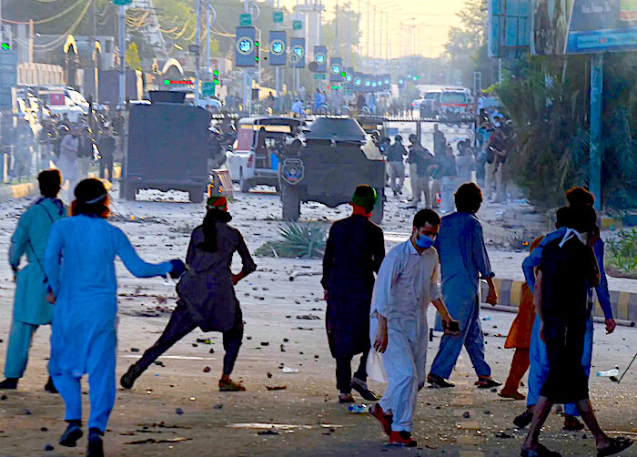 Teargas crowd