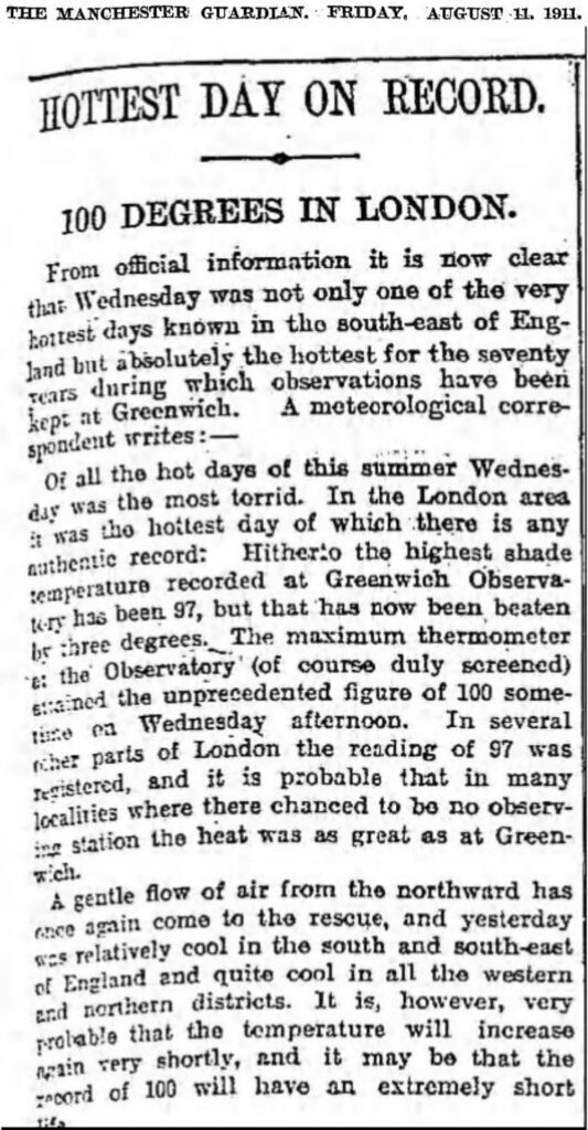 Click to enlarge 1911 Record Temp in UK