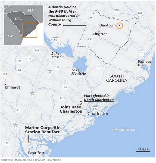 lost f-35 crash south carolina