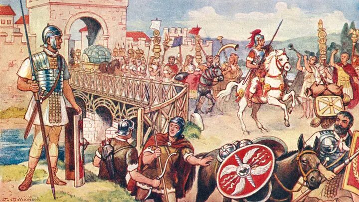 Click to enlarge column of Roman soldiers